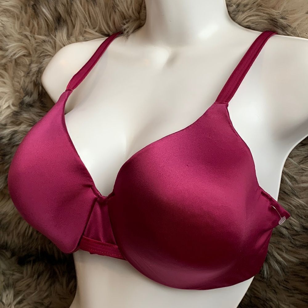 Bali Satin Lined Underwire Bra 36C Maroon